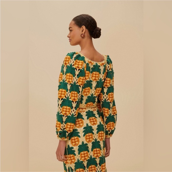 Farm Rio: Sand Pineapple Crochet Skirt - Picture 6 of 10